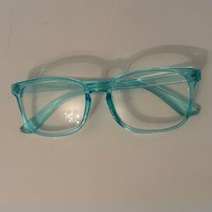 Blue colored blue light glasses cheers devices